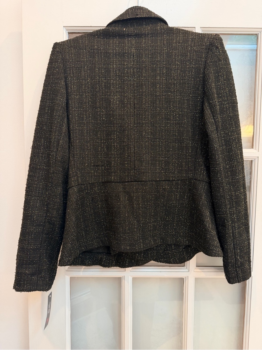 Shelby Rose New York Classic Black & Gold Tweed Blazer Jacket Size 10 Medium NWT - Picture 3 of 11